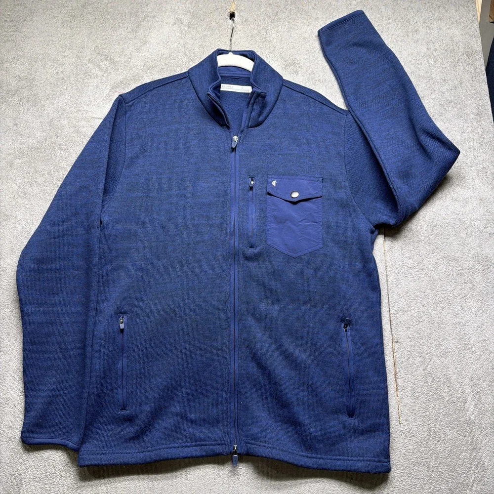 Criquet Full Zip Sweater Jacket Men's Medium Blue Casual‎ Layer